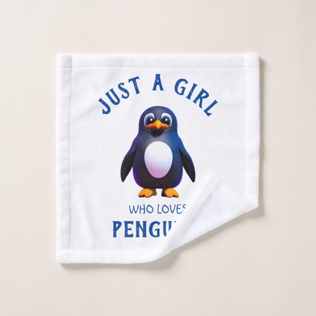 Juste une fille qui aime les pingouins (Gant de toilette)