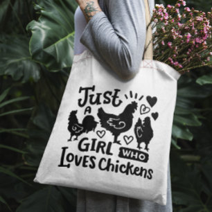 "Juste une fille qui aime les poulets" sac fourre-
