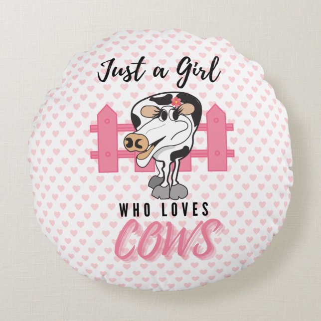 Juste une fille qui aime les vaches Coussin avec l (Devant)