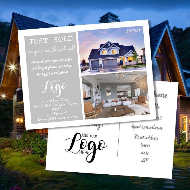 JUSTE vendu Immobilier Marketing Carte postale (Créateur téléchargé)