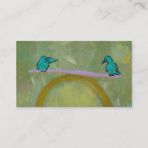 Justice birds delicate balance fun unique art business card