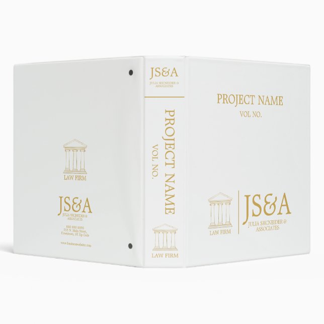 Justice Columns Law Firm White and Gold Binder (Background)