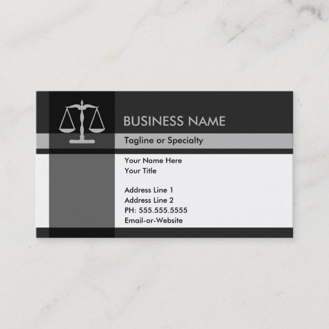 justice elegance business card (Front)