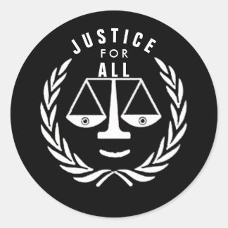 JUSTICE FOR ALL CLASSIC ROUND STICKER