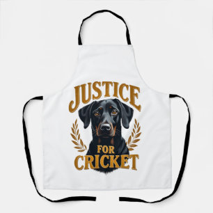 Justice For Cricket Vintage Dog Memorial Typograph Apron