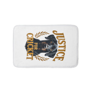 Justice For Cricket Vintage Dog Memorial Typograph Bath Mat
