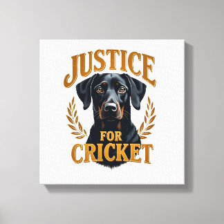 Justice For Cricket Vintage Dog Memorial Typograph Canvas Print