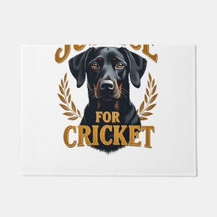 Justice For Cricket Vintage Dog Memorial Typograph Doormat