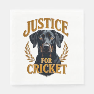 Justice For Cricket Vintage Dog Memorial Typograph Napkin