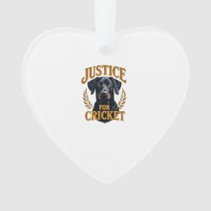Justice For Cricket Vintage Dog Memorial Typograph Ornament