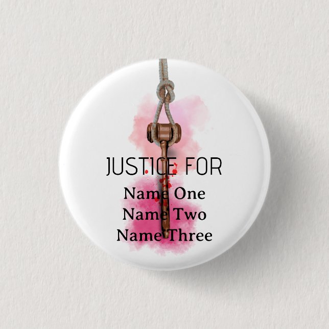 Justice for everyone 1 inch round button (Front)