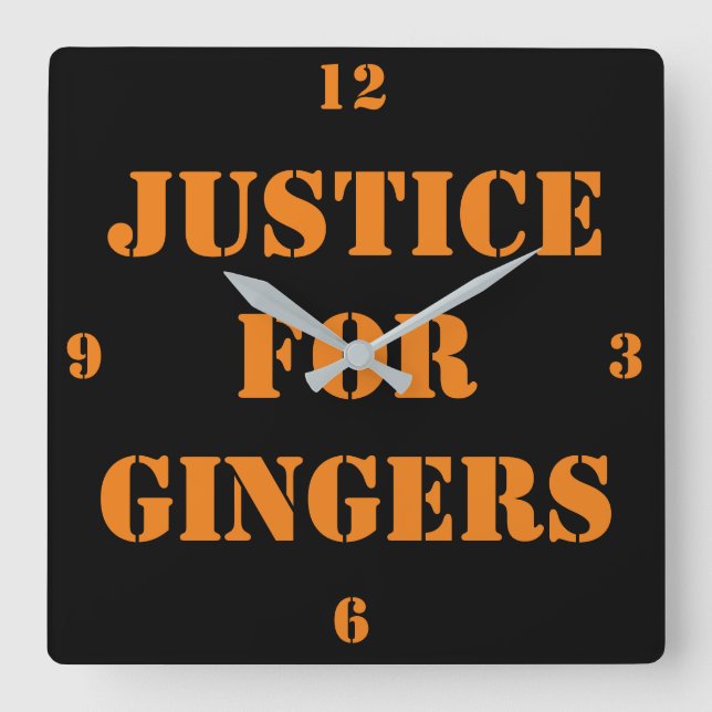 Justice For Gingers Square Wall Clock (Front)