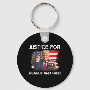 Justice For Peanut Squirrel Fred Raccoon Vote Trum Keychain