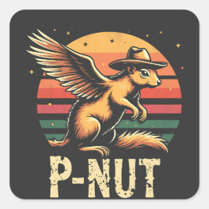Justice For Peanut The Squirrel P’nut PNut Peanut Square Sticker