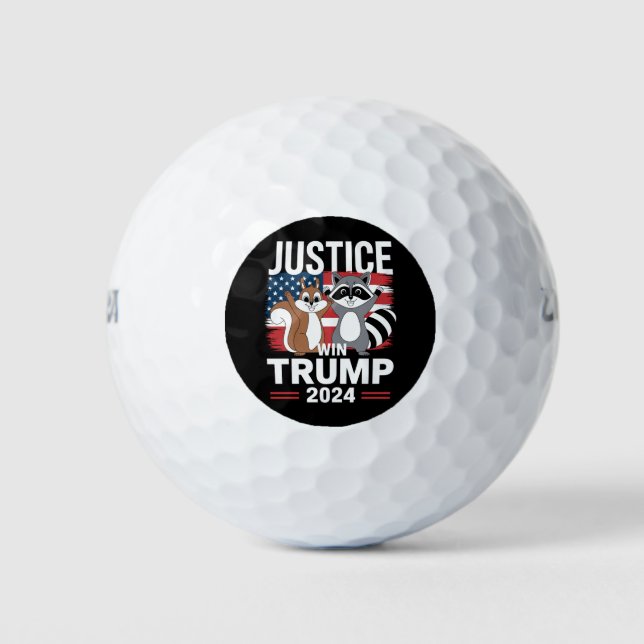 Justice For Peanut Win Trump 2024 Golf Balls (Front)