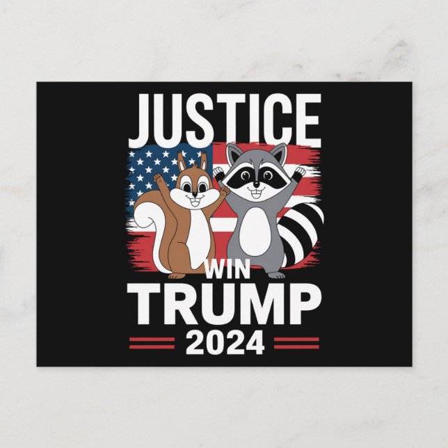 Justice For Peanut Win Trump 2024 Postcard (Front)