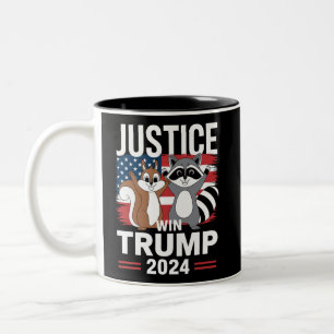 Justice For Peanut Win Trump 2024 Two-Tone Coffee Mug
