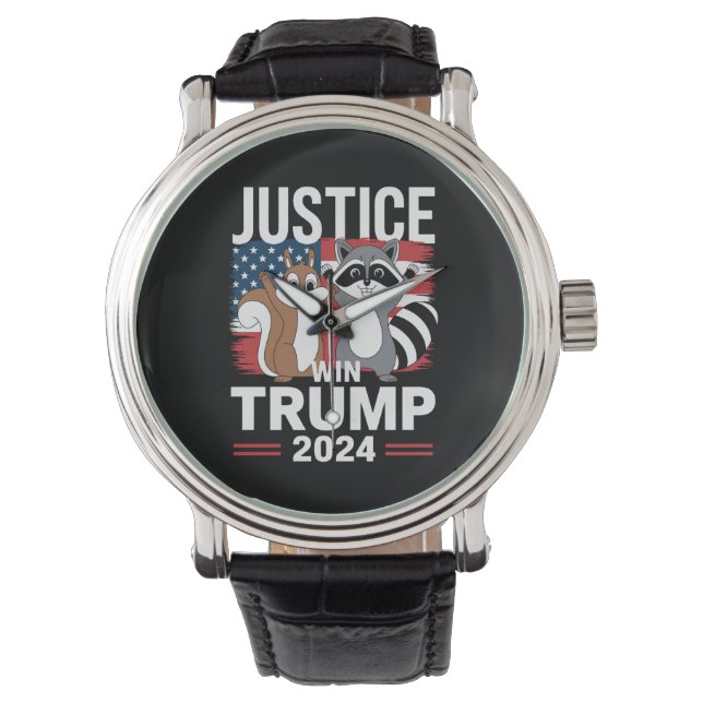 Justice For Peanut Win Trump 2024 Watch (Front)