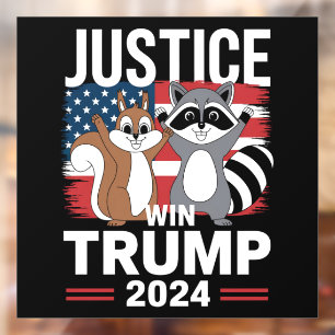Justice For Peanut Win Trump 2024 Window Cling