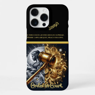 Justice: Golden Gavel on Polished Base iPhone 16 Pro Max Case