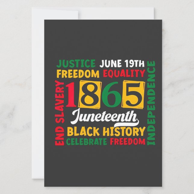 Justice June 19th Freedom Equality 1865 Invitation (Front)