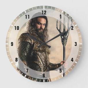 Justice League   Aquaman On Battlefield Large Clock