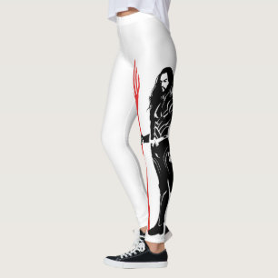 Justice League   Aquaman Pose Noir Pop Art Leggings