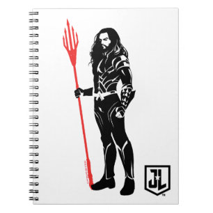 Justice League Aquaman Pose Noir Pop Art Notebook