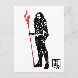 Justice League Aquaman Pose Noir Pop Art Postcard