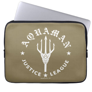 Justice League   Aquaman Retro Trident Emblem Laptop Sleeve