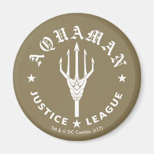 Justice League   Aquaman Retro Trident Emblem Magnet