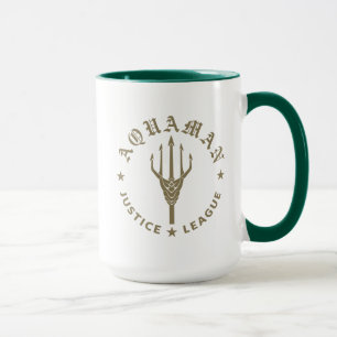Justice League   Aquaman Retro Trident Emblem Mug