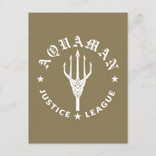 Justice League   Aquaman Retro Trident Emblem Postcard