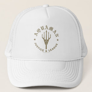 Justice League Aquaman Retro Trident Emblem Trucker Hat
