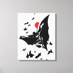 Justice League   Batman in Cloud of Bats Pop Art Canvas Print
