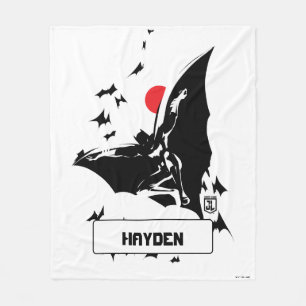 Justice League   Batman in Cloud of Bats Pop Art Fleece Blanket