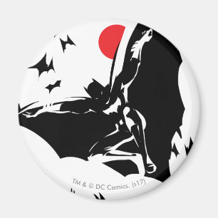 Justice League   Batman in Cloud of Bats Pop Art Magnet