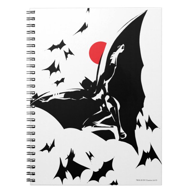 Justice League | Batman in Cloud of Bats Pop Art Notebook (Front)
