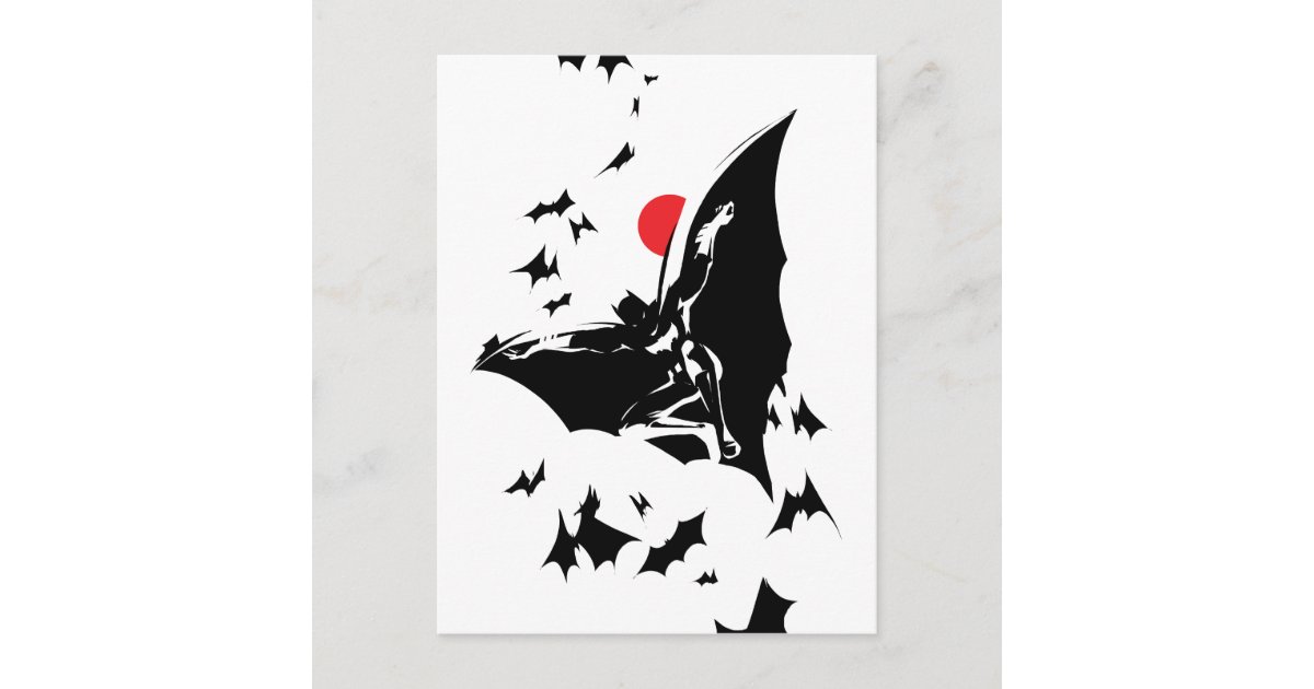 Justice League | Batman in Cloud of Bats Pop Art Postcard | Zazzle