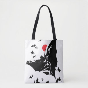 Justice League   Batman in Cloud of Bats Pop Art Tote Bag