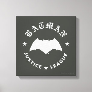 Justice League   Batman Retro Bat Emblem Canvas Print