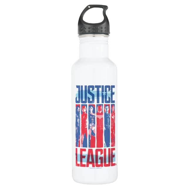 Justice League | Blue & Red Group Pop Art 710 Ml Water Bottle (Front)