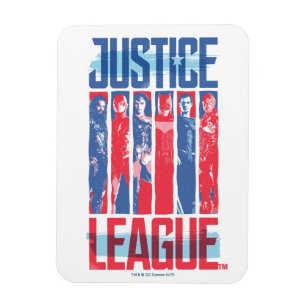 Justice League   Blue & Red Group Pop Art Magnet