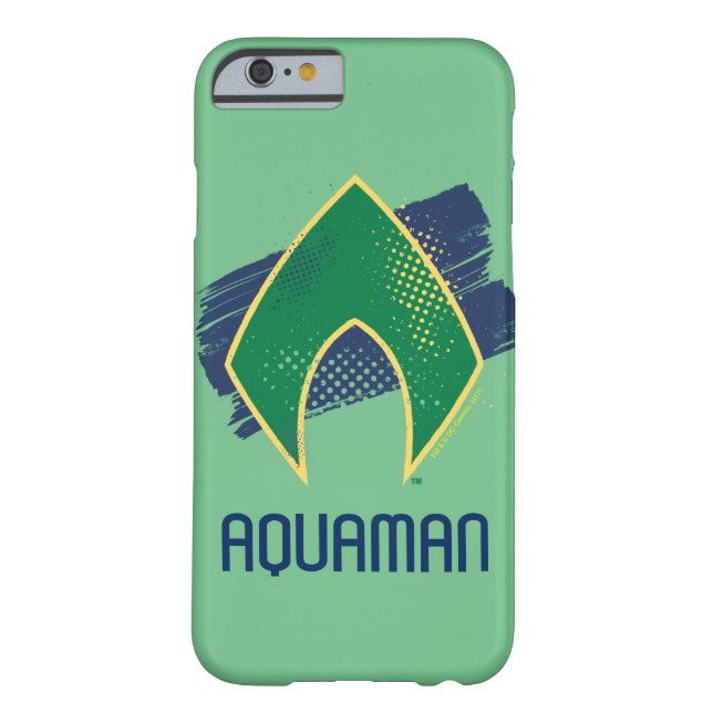 Justice League | Brush & Halftone Aquaman Symbol Case-Mate iPhone Case (Back)