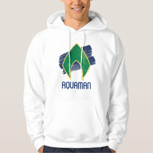 Justice League   Brush & Halftone Aquaman Symbol Hoodie