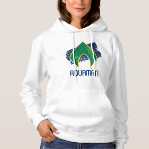 Justice League Brush & Halftone Aquaman Symbol Hoodie