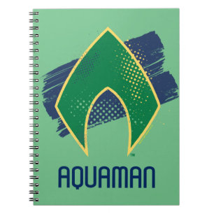 Justice League   Brush & Halftone Aquaman Symbol Notebook