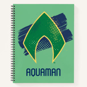Justice League   Brush & Halftone Aquaman Symbol Notebook