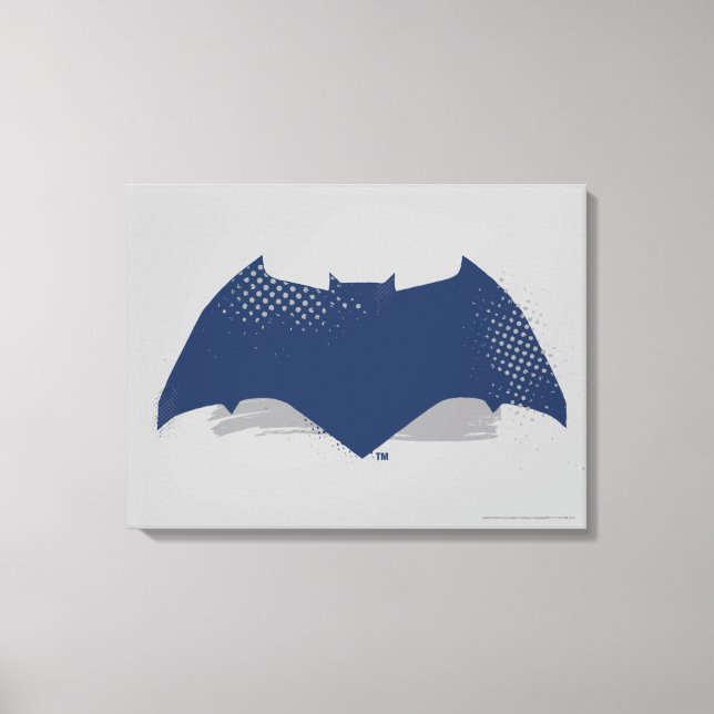 Justice League | Brush & Halftone Batman Symbol Canvas Print (Front)