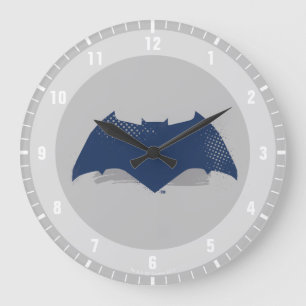 Justice League   Brush & Halftone Batman Symbol Large Clock